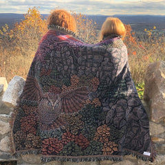 Art Blanket - The Keeper of Twilight Owl - 68 x 50 Inch - Tapestry Woven Throw
